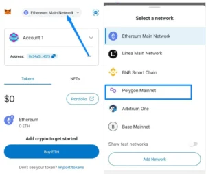 How to switch from Ethereum Main Network to polygon on Metamask 