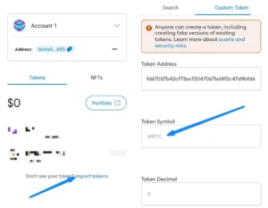 How to import wBTC into Metamask 