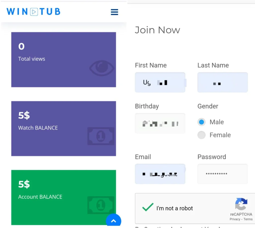 How to create wintub acct 