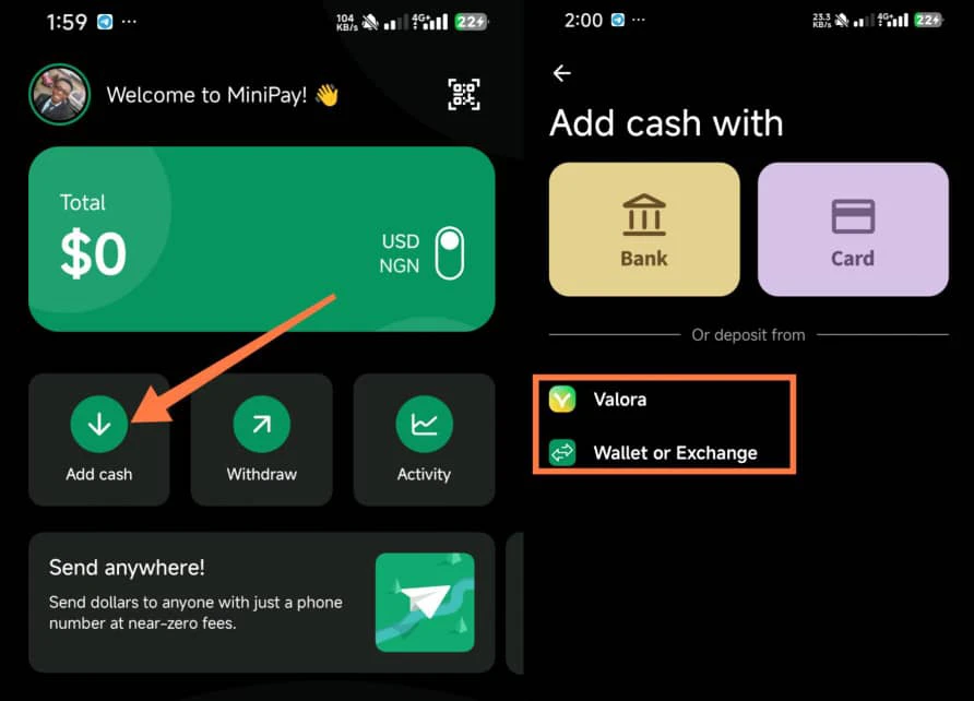 How to withdraw crypto to naira using minipay