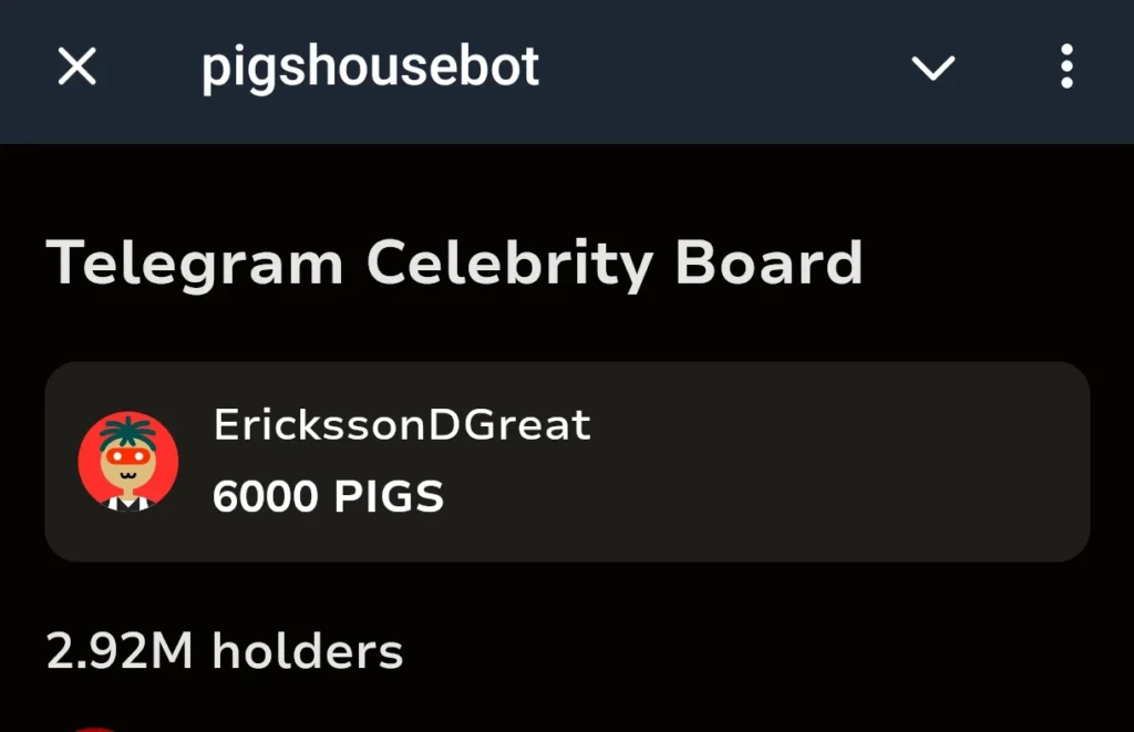 Pigs leaderboard 