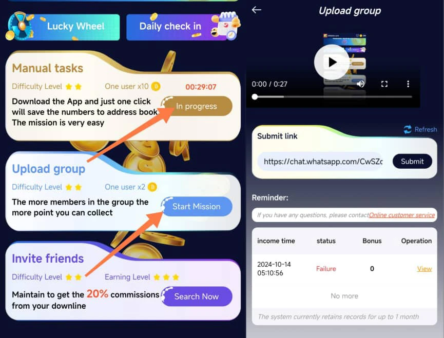 Clickatm.com upload a group tasks 