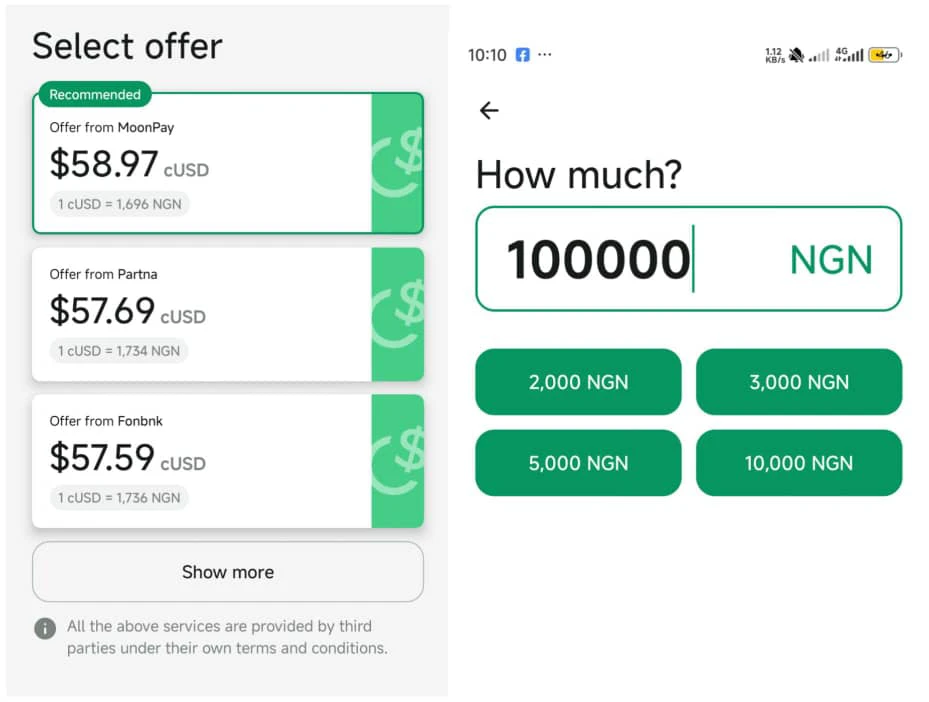 Funding Minipay using bank transfer 