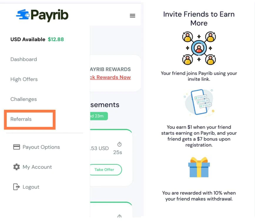 Payrib.com referral program 