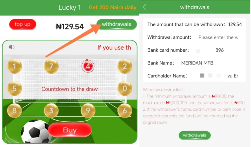 How to withdraw on lucky1app