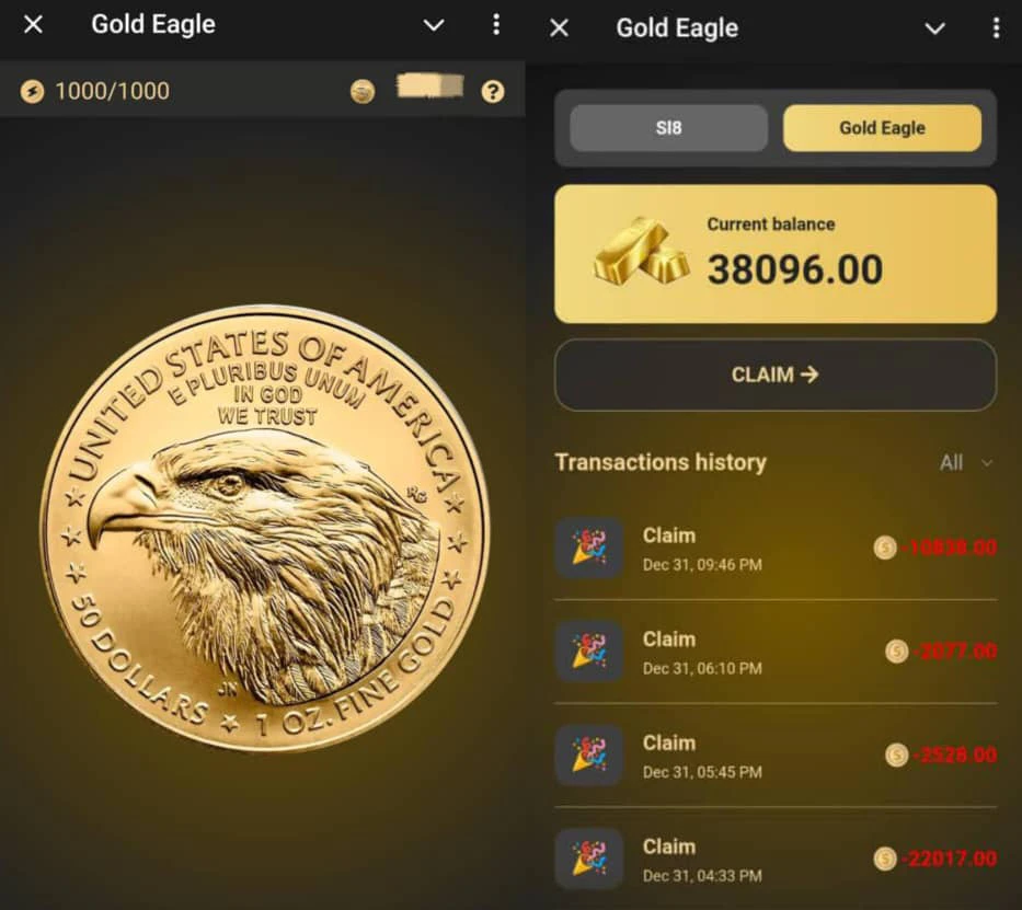 Gold eagle telegram mining