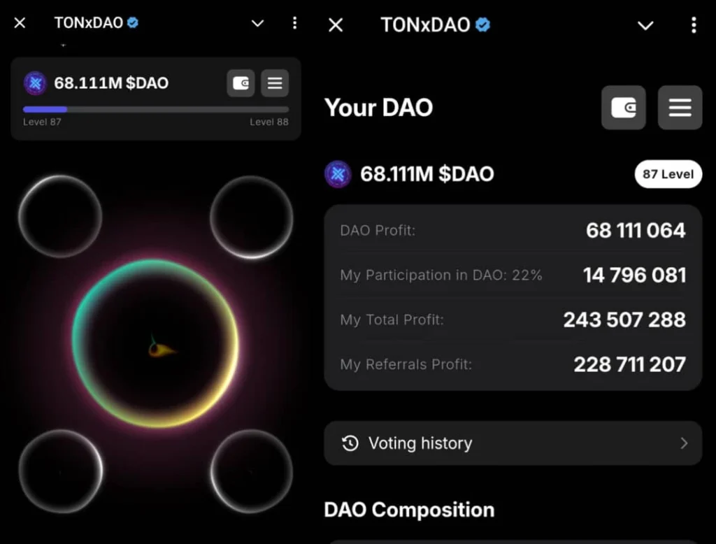 TONxDAO telegram mining