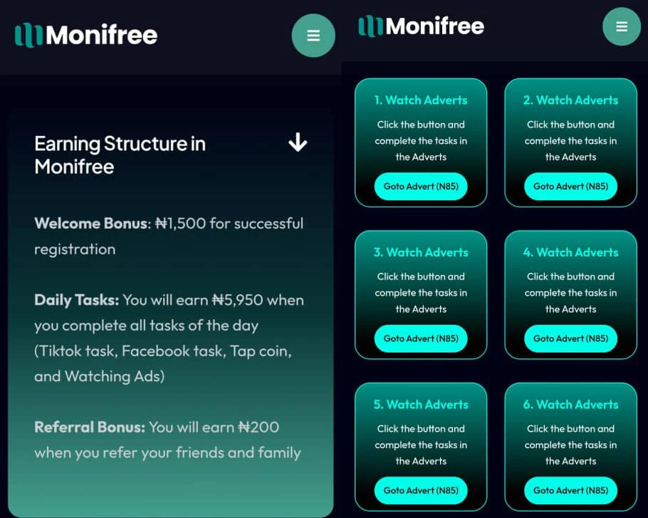 How to earn on monifree.site 