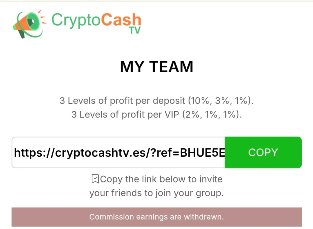 Cryptocashtv referral program 