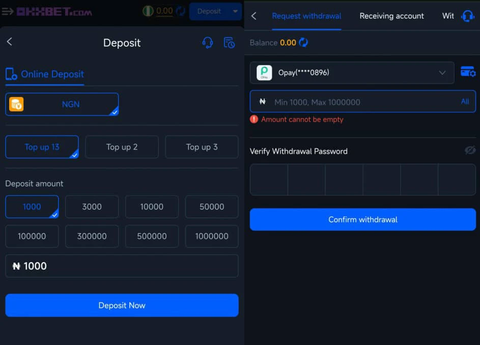 Minimum Deposit and withdrawal 