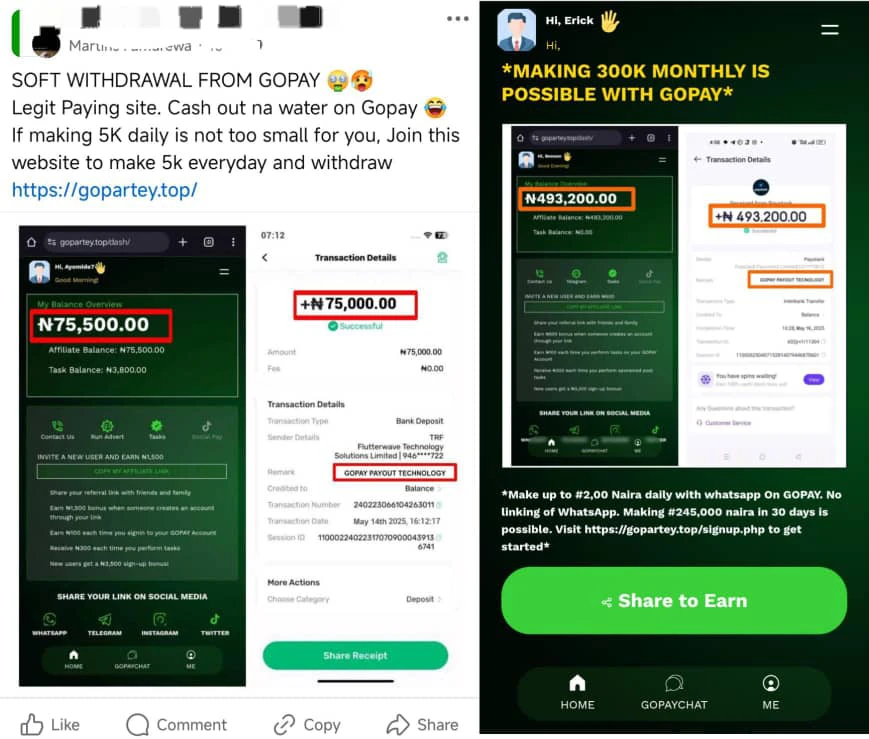 False Claims of payment 