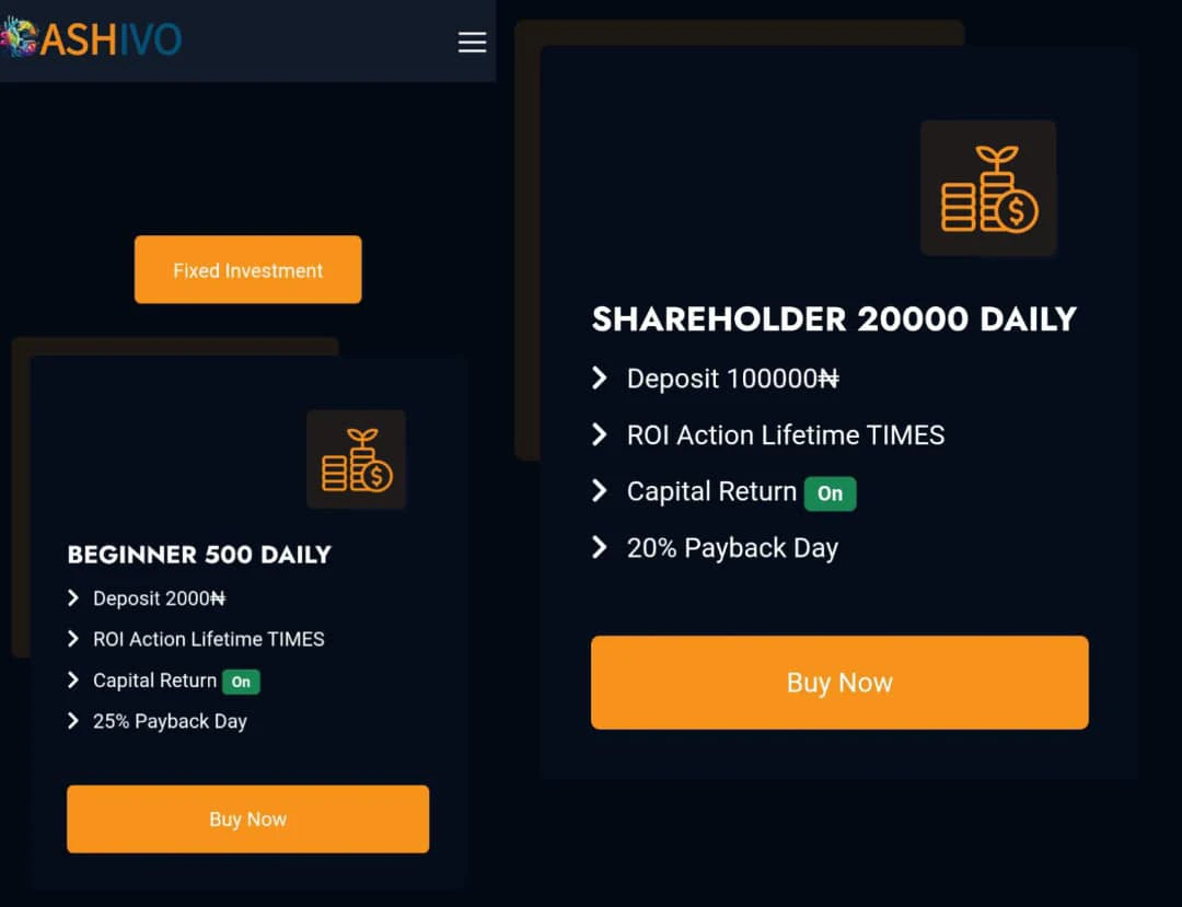 Cashivo investment plan 