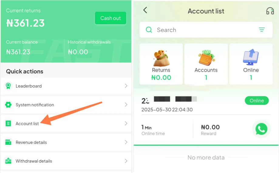 How to check connected WhatsApp on Ogashare 