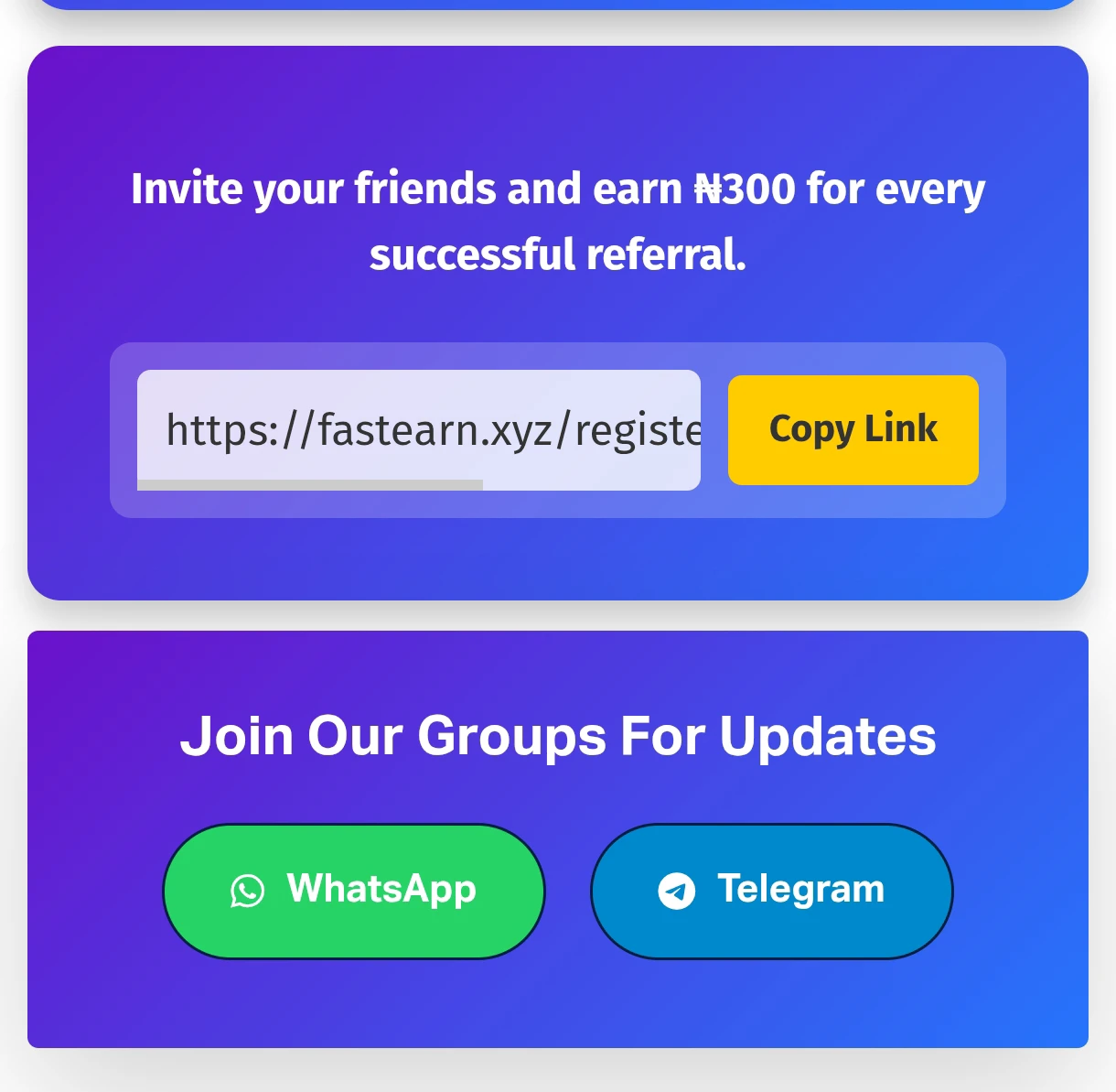 Fastearn referral program 