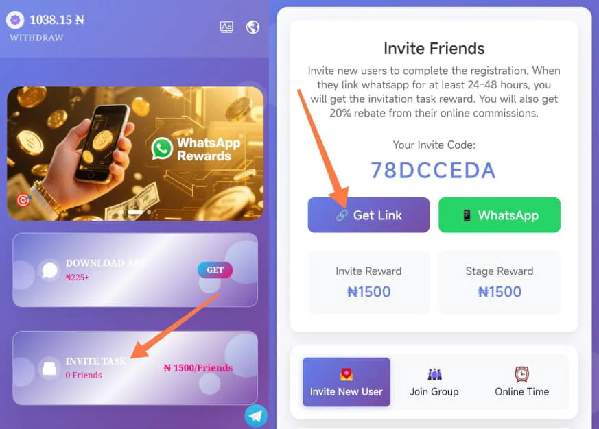 How to get referral link on ttask