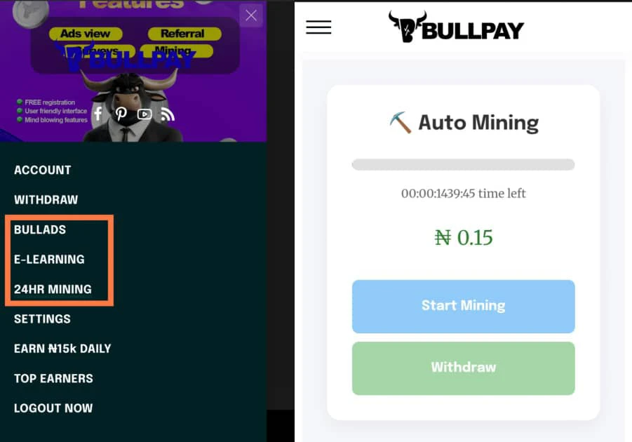 Bullpay auto mining 