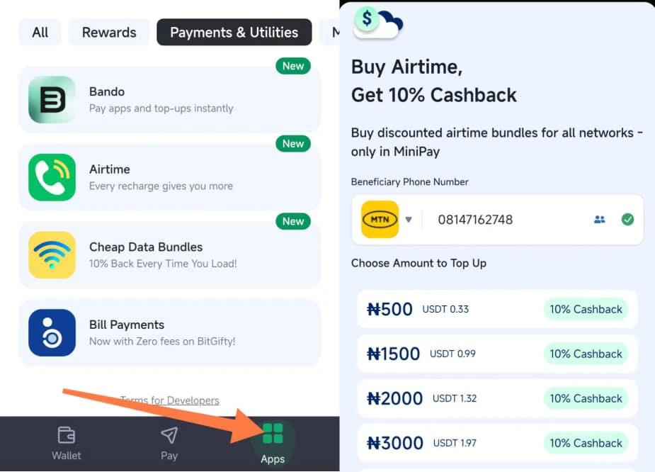How to make Bill payments on Minipay 