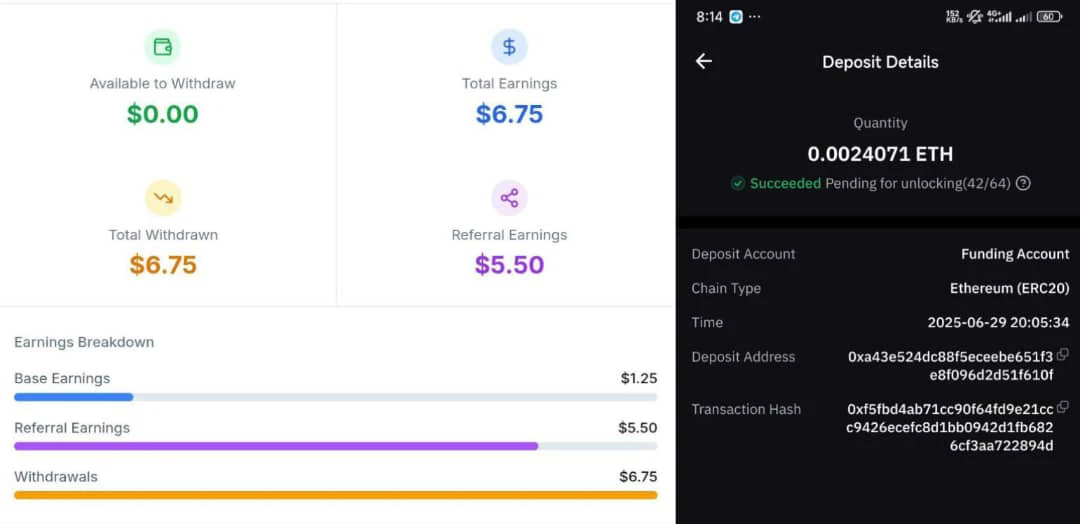 My payment from Floodify 
