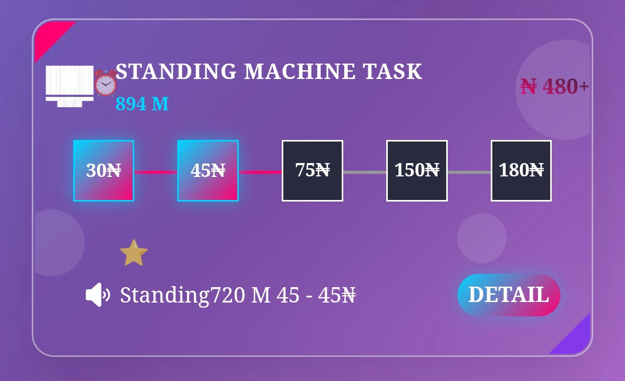  standing machine task 
