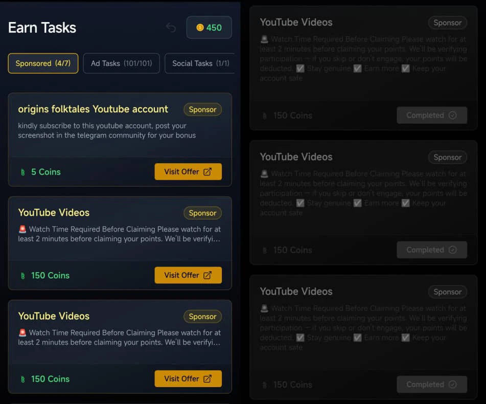 Earning Methods 