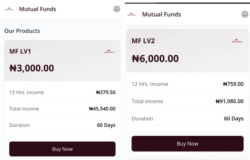 Mutual funds investment products 