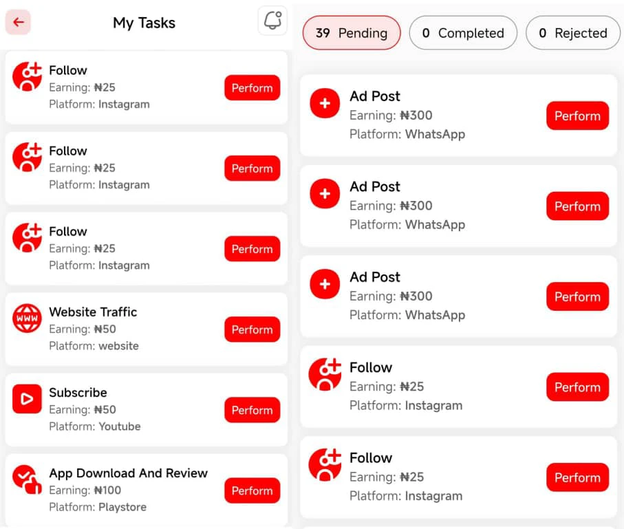 Tasks on Brento 