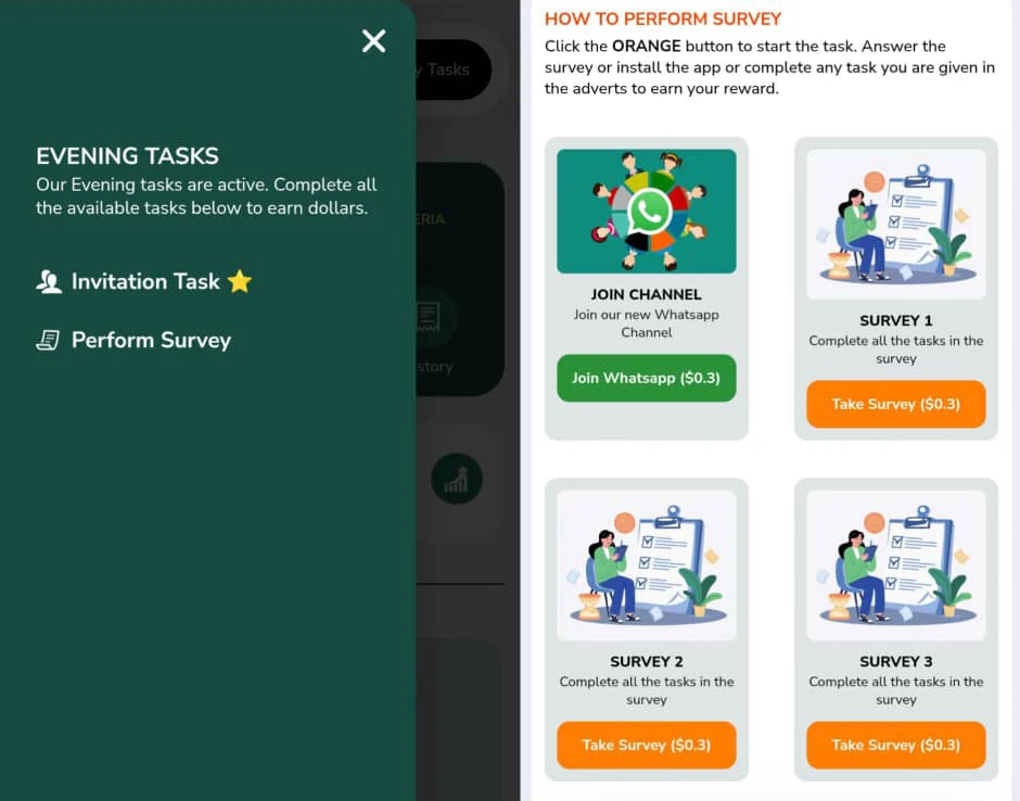 Daily tasks on Extrabucks 