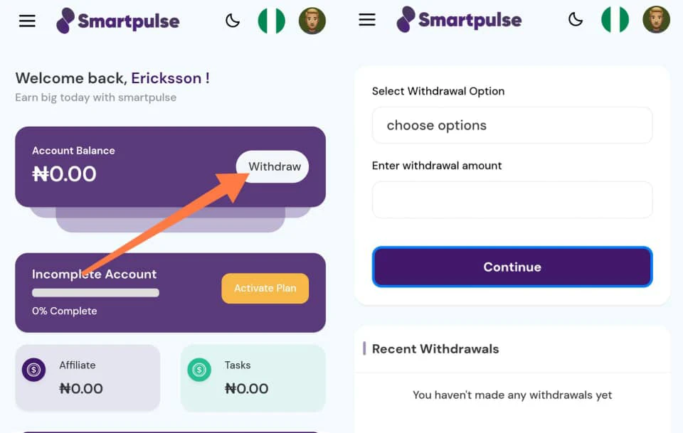 How to withdraw 