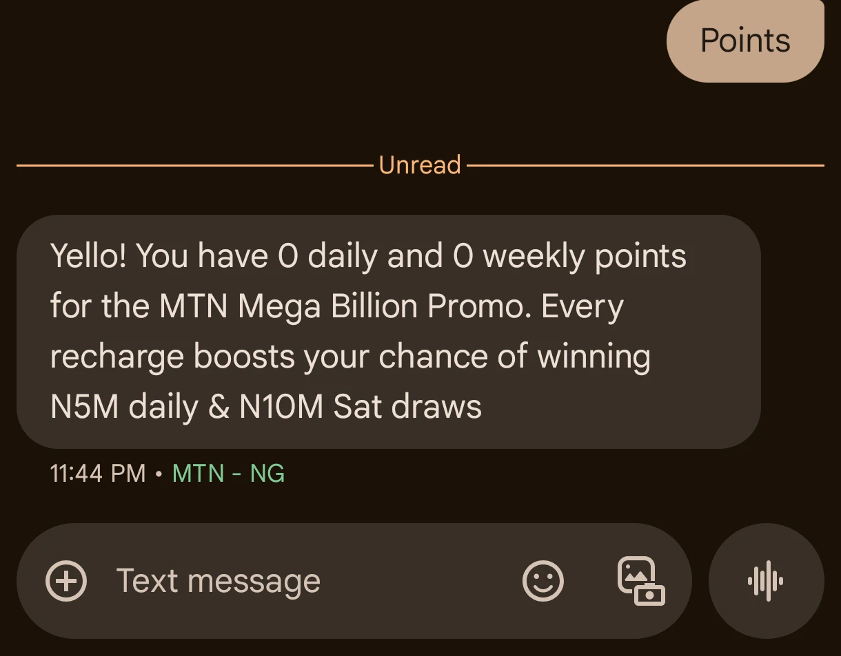 How to check mega billion points 