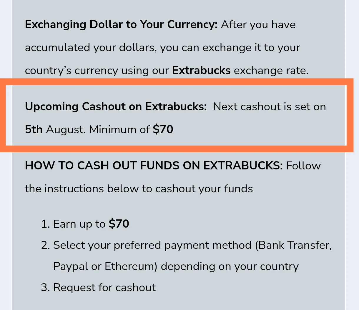 Extrabucks payment date 