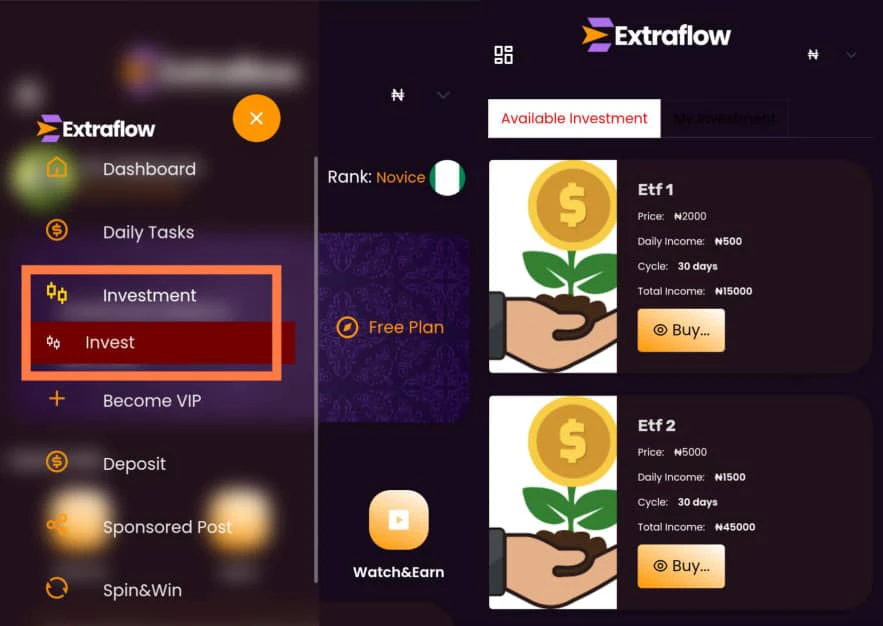 Investment plans on extraflow 