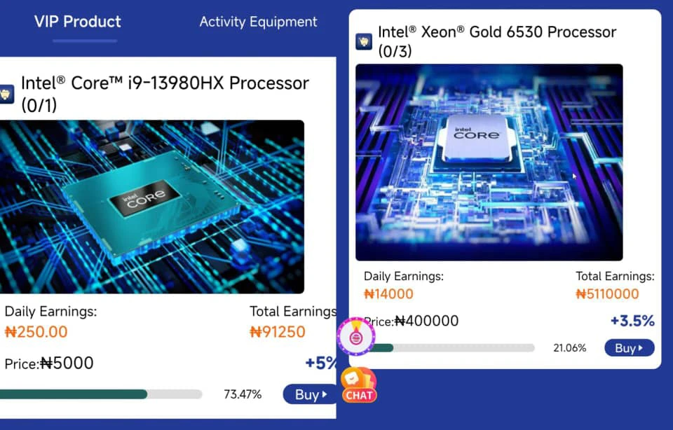 Intel "investment" products 