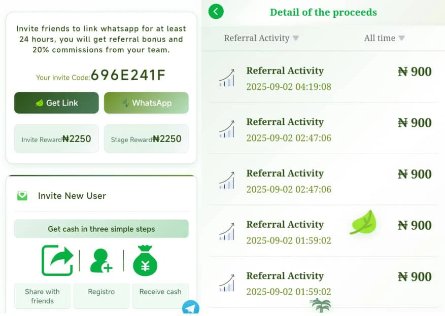 Referral bonuses on share union