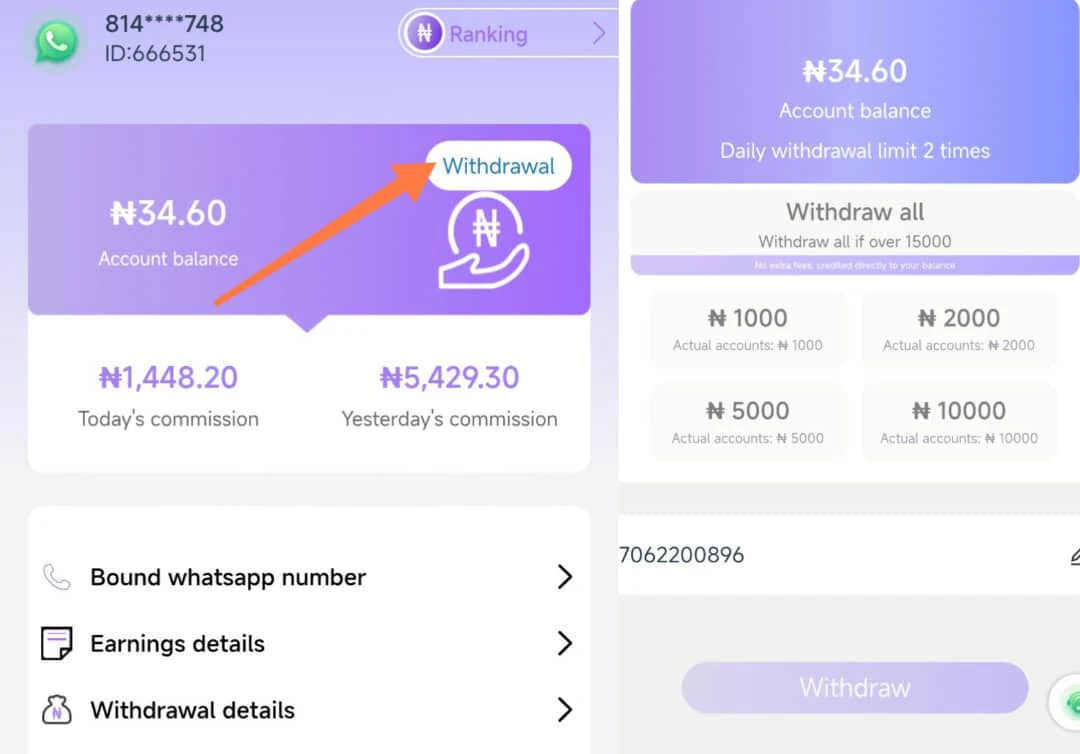 How to withdraw from sabkashare