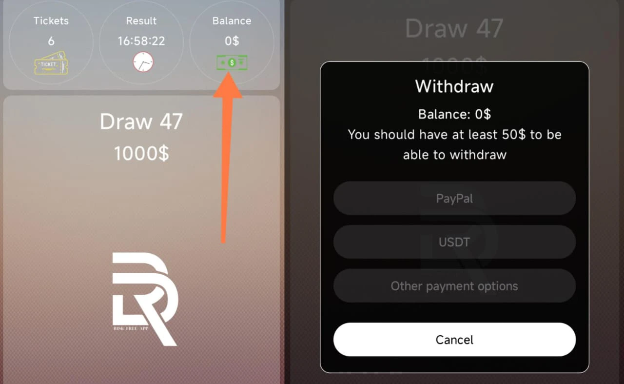 How to withdraw from daily raffle app