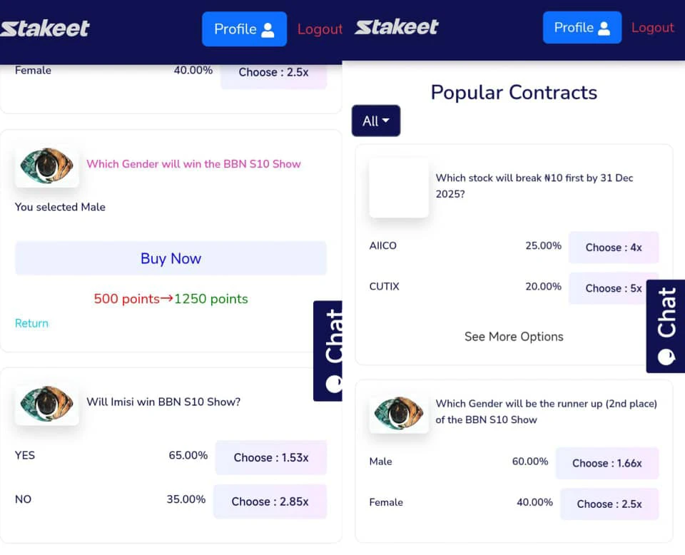 Stakeet contracts 