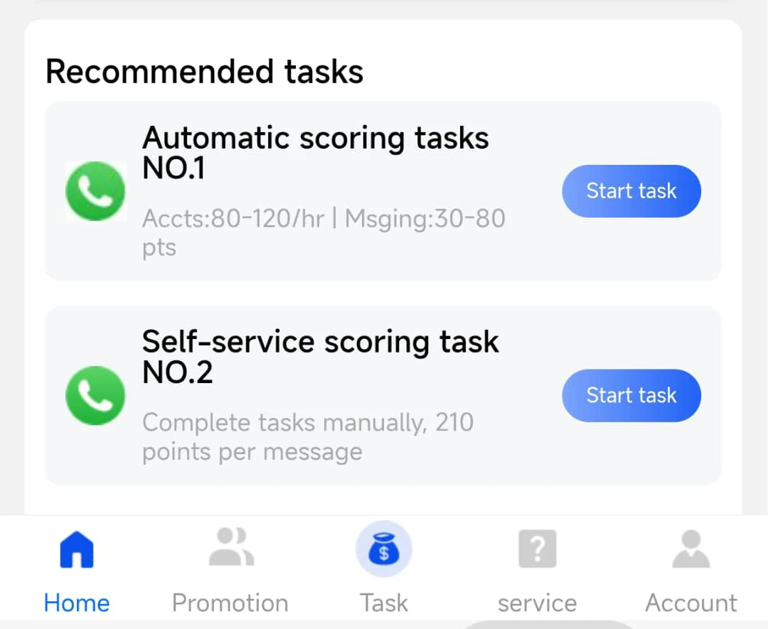 Automatic and Self-service Scoring Tasks 