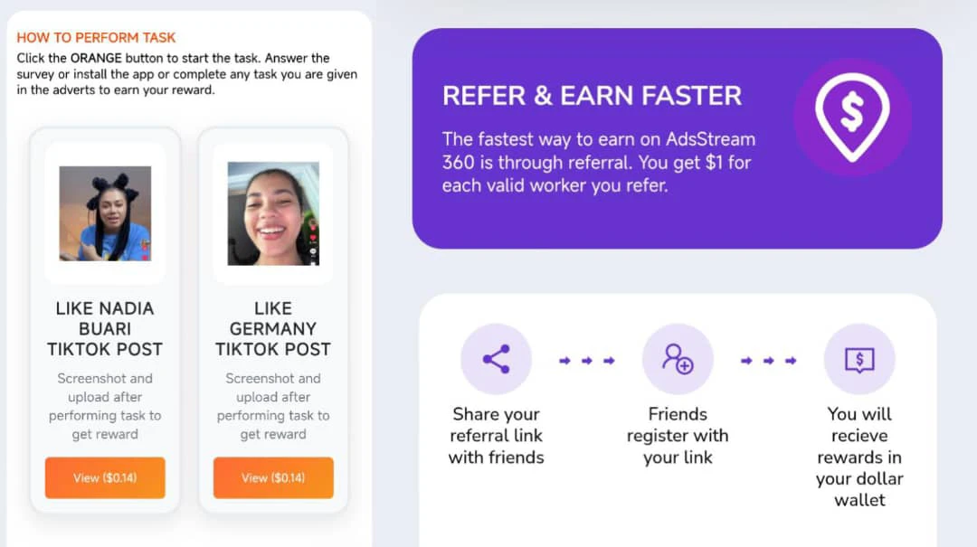 Adsstream360 earning methods 